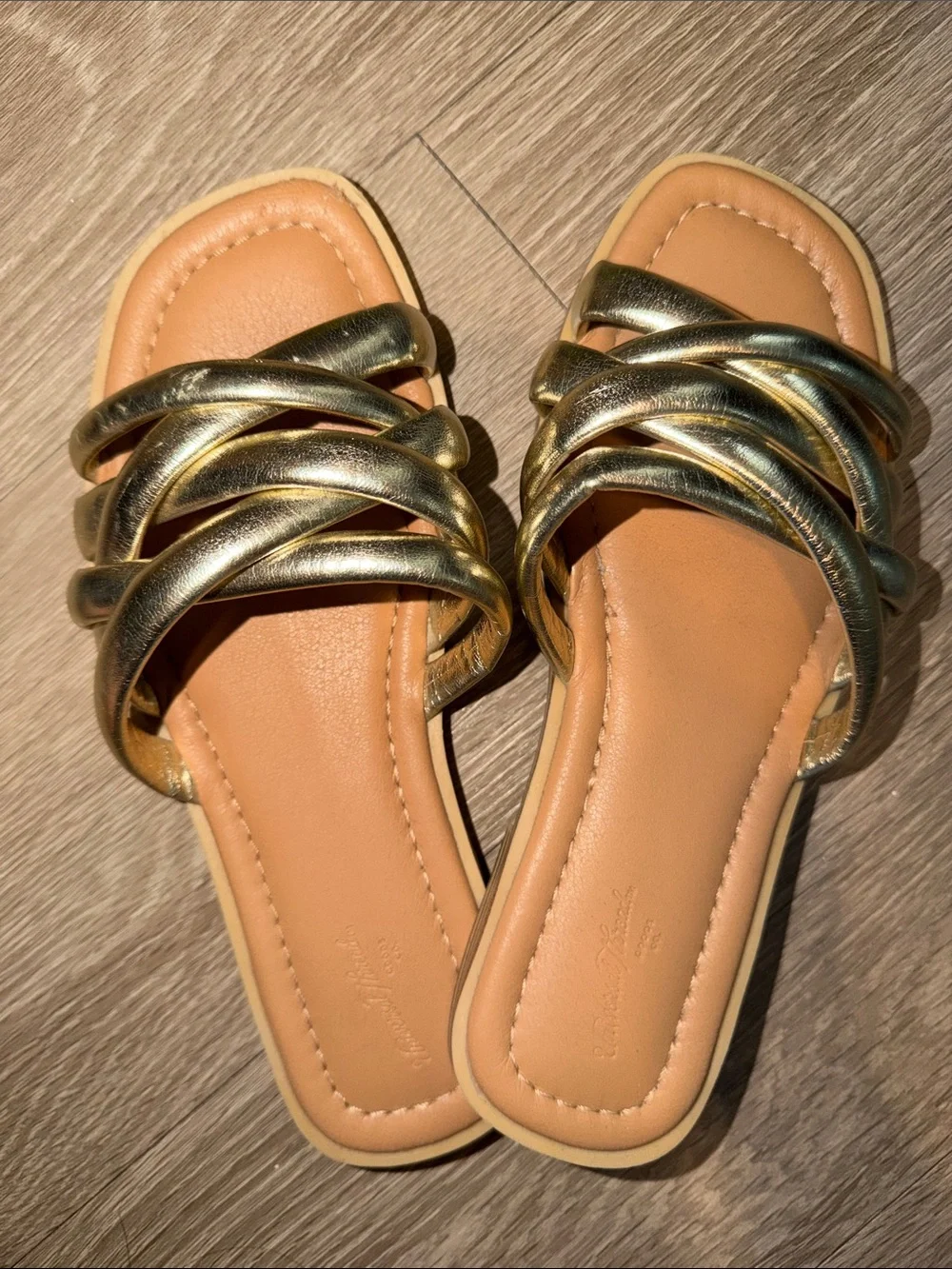 Universal Thread Gold Braided Slide Sandals
